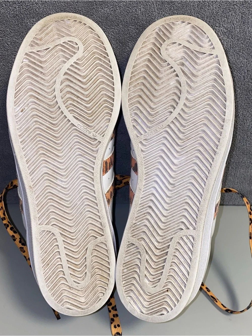 adidas Superstar W White Leopard Print Sneakers Size 7.5